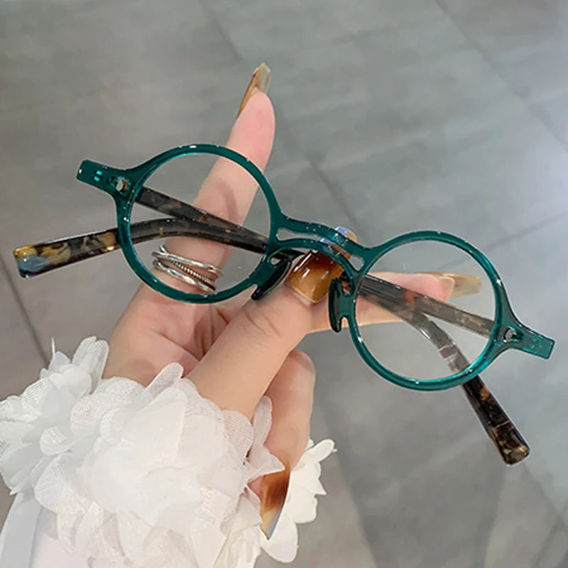 JNPCXI New Retro Small Round Women Glasses Frame Fashion Punk Eyewear Clear Anti-Blu-Ray Men Optical Frame Computer Goggles