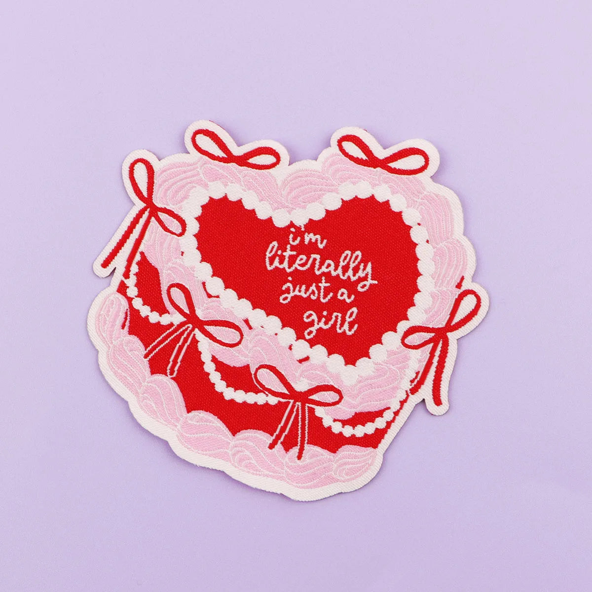 Cake Quotes Embroidery Patch just a girl Iron On Patches For Clothing Thermoadhesive Patches On Clothes DIY Sew Badges