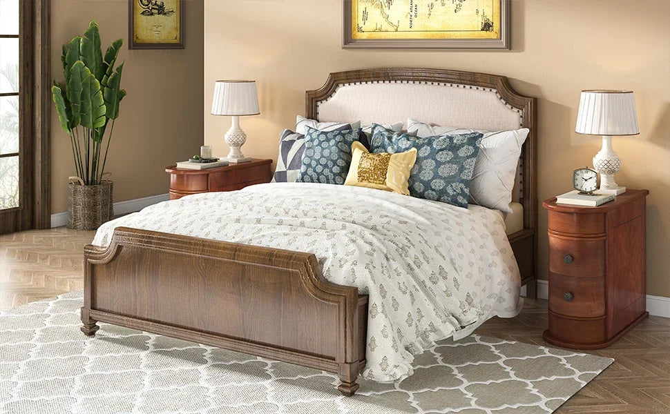 Tribesigns End Table Round Solid Wood Sofa Bedside Narrow Side Table Nightstand