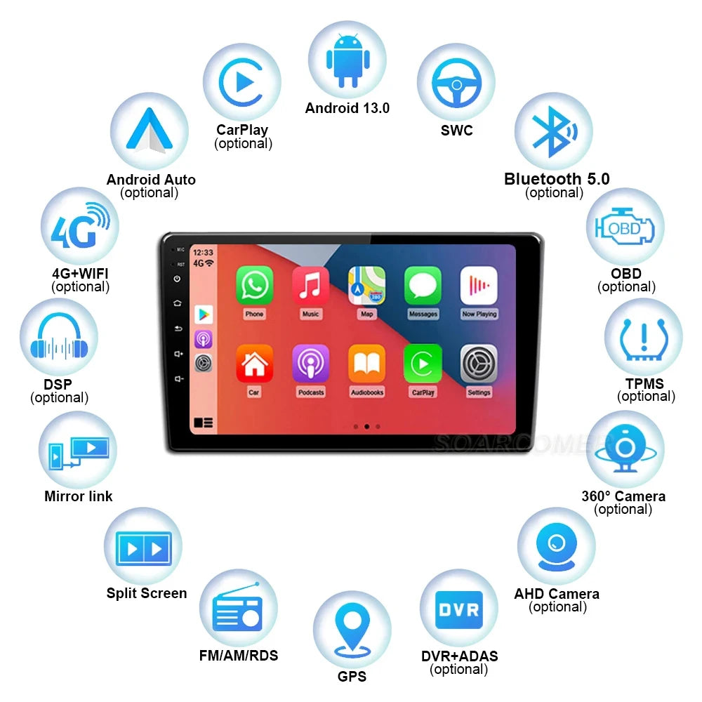 Android 15 For Peugeot 108 Toyota Aygo B40 2013-2021 Citroen C1 2K QLED Android Car Radio Multimedia Video Player GPS 4G stereo