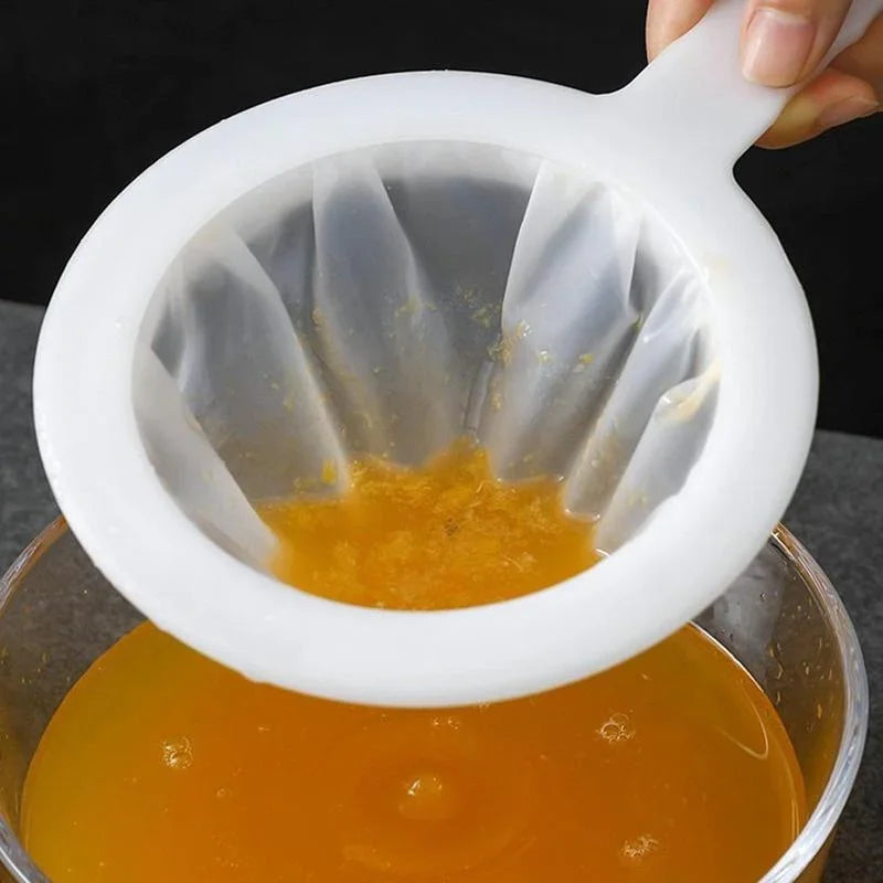100/200/400 Mesh Kitchen Ultra-fine Mesh Strainer Kitchen Nylon Mesh Filter Spoon for Suitable for Soy Milk Coffee Milk Yogurt