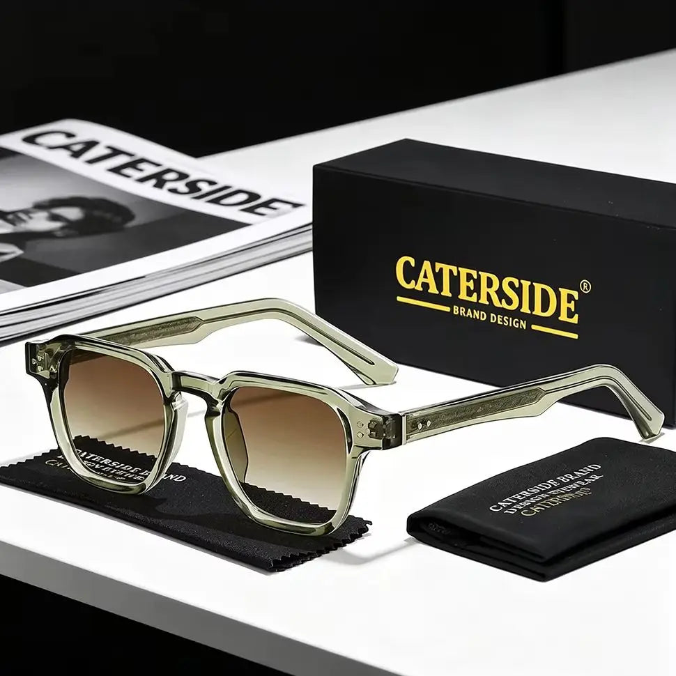 CATERSIDE Square Fashion Sunglasses Men Core Insert Temple Luxury Brand Sun Glasses Women Travel Beach Party Festival Gifts