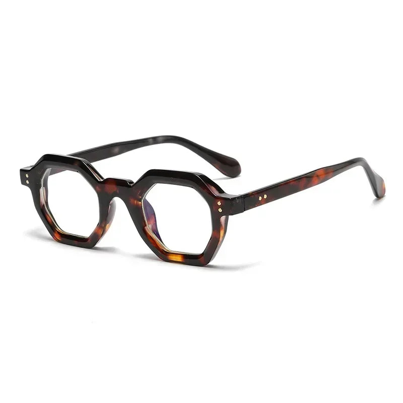 JNPCXI Retro Amber Polygon Small Square Women Sunglasses Retro Rivets Men Shades Fashion Trending Outdoor Sports Sun Glasses