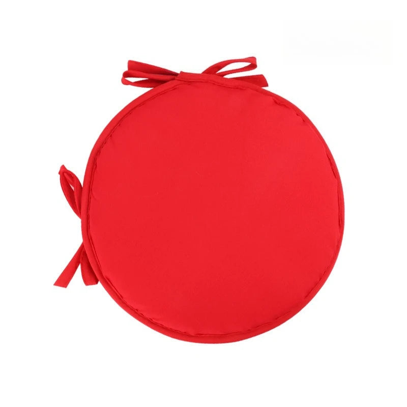 1pc Circular Strap Thickened Sponge Chair Cushion Simple Fabric Dining Chair Cushion With Straps Outdoor Picnic Seat Cushion
