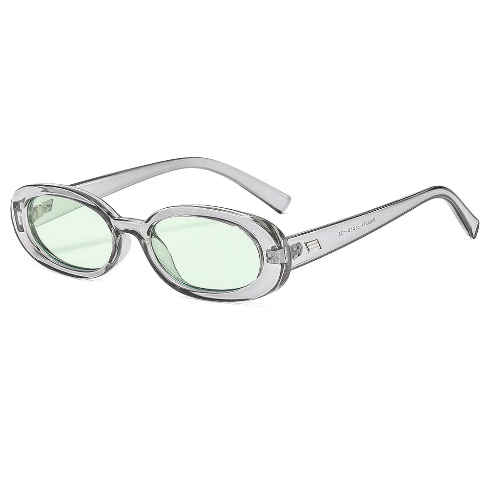 JNPCXI Vintage Oval Sunglasses Women Men Retro Rivet Gradient Amber Female Sun Glasses UV400