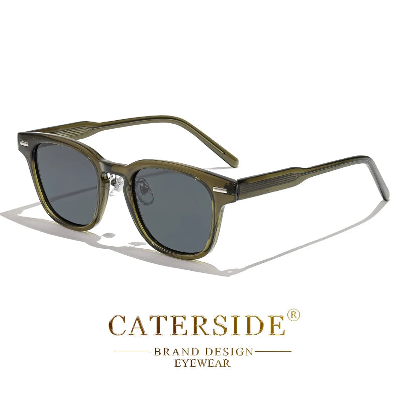 CATERSIDE Retro Square Polarized Sunglasses Men TR90 Frame High Quality Sun Glasses for Women Driving Fishing Party Eyewear