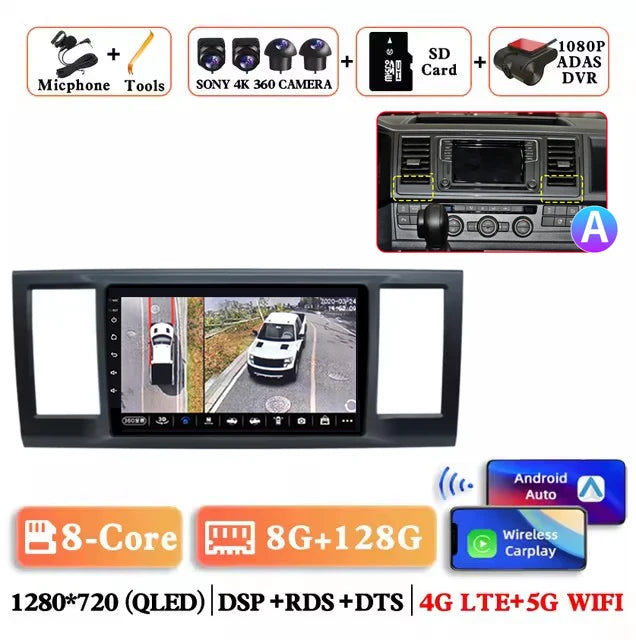 Android 16 Carplay autoradio for VW Volkswagen Caravelle 6 T6 2015-2020 lettore Video multimediale navigazione GPS Audio Stereo
