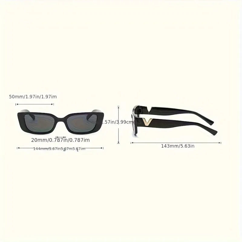 2 Pairs of Y2K Retro Black V-shaped Frame Glasses Suitable for Wearing Day and Night Ideal Gifts for Music Festivals Daily Life