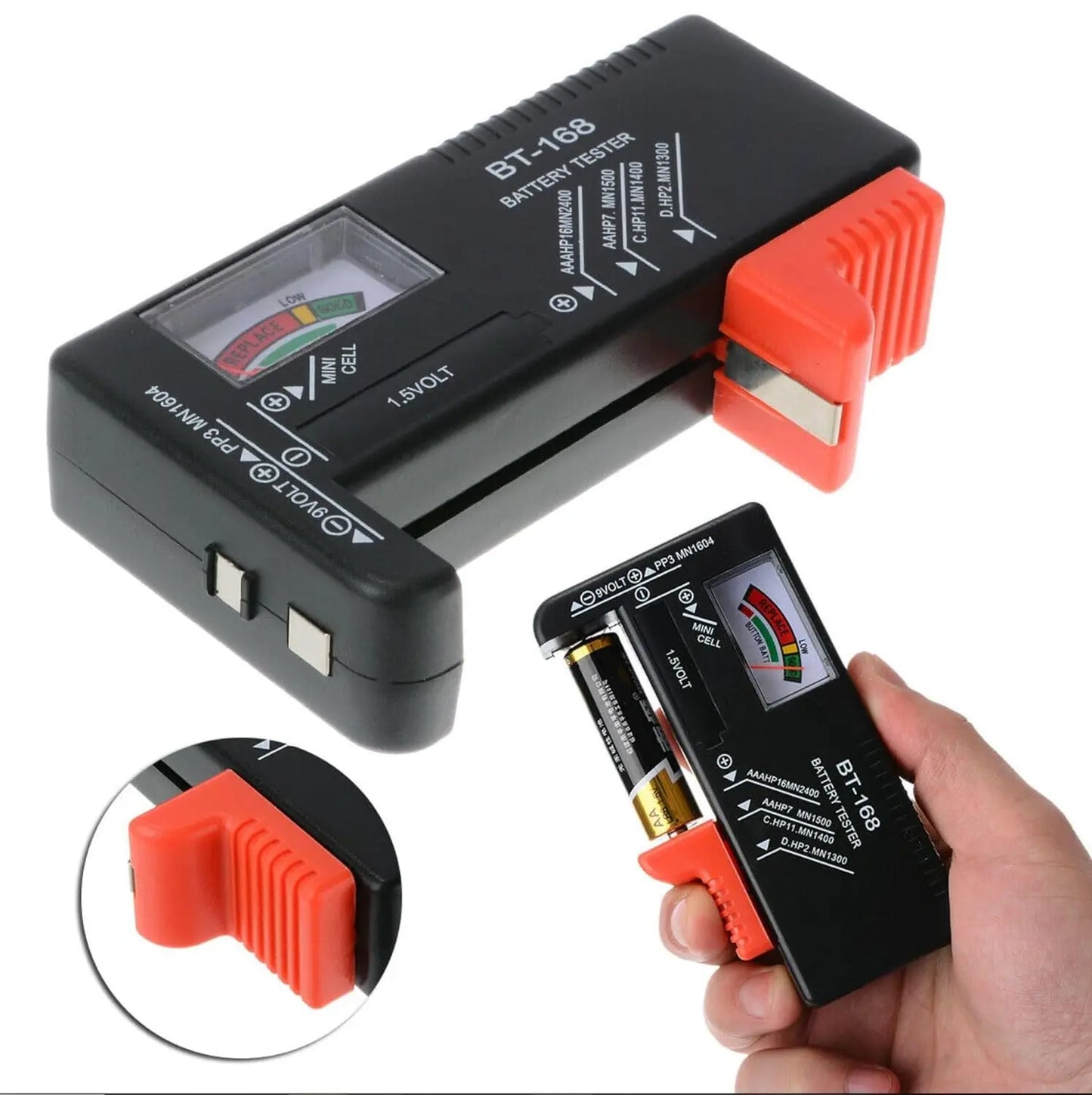 BT-168 Battery Tester Universal Battery Checker Small Battery Testers for AAA AA C D 9V 1.5V Button Cell Household Batteries