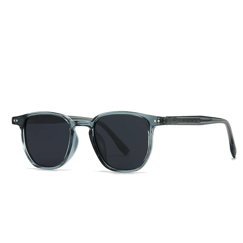 JNPCXI Square Men Sunglasses Fashion Shades Quality UV400 Retro Rivets Women Luxury Gray Sun Glasses