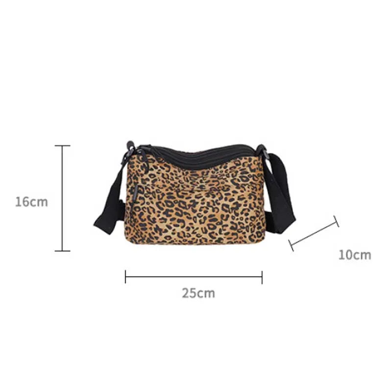 Small Niche Design Retro Leopard Print Autumn and Winter New Large Capacity Commuter Bag Crossbody Single Shoulder Exquisite