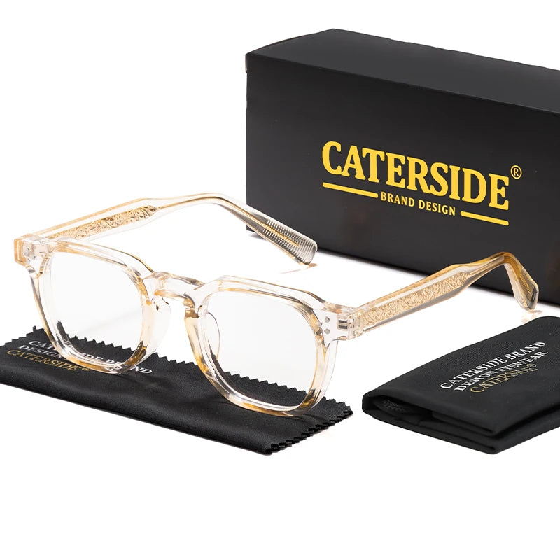 CATERSIDE Anti Blue Light Glasses for Men TR90 Frame High Quality Retro Square Computer Reading Glasses Women Optical Eyewear