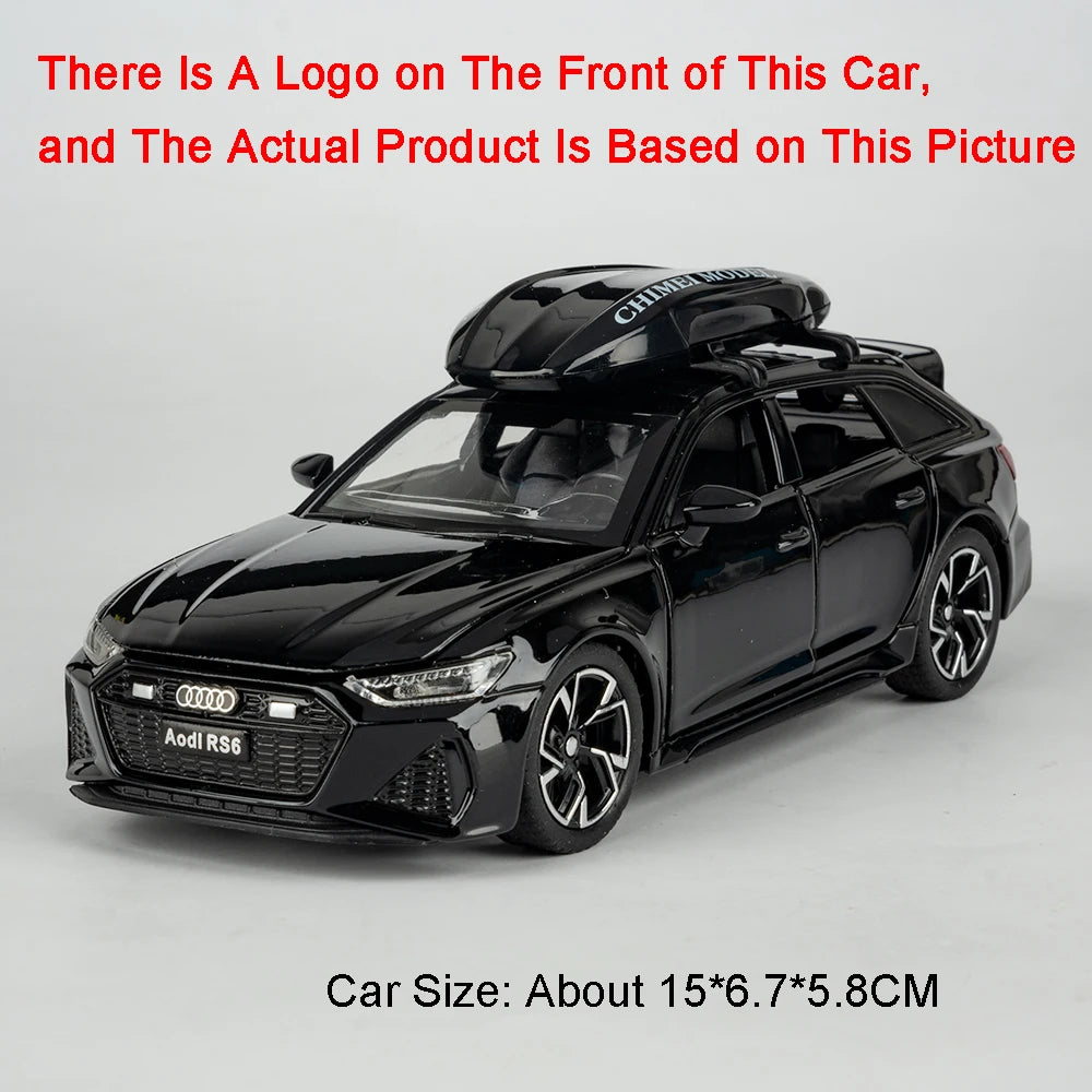 1:32 RS6 Santana Wagon Models Toys Diecast Alloy Car Doors Opened Sound Light Pull Back Miniature Vehices for Kids Festival Gift