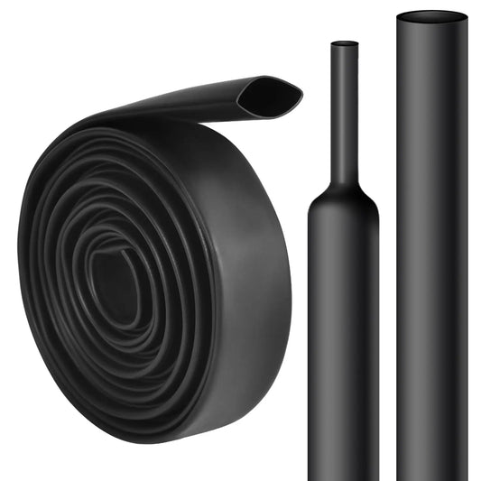 1M Heat Shrink Tubing 3:1Ratio Waterproof Heat Shrink Tubing - Adhesive Lined,Dual Wall Adhesive Shrinkable Wire Wrap Tube black