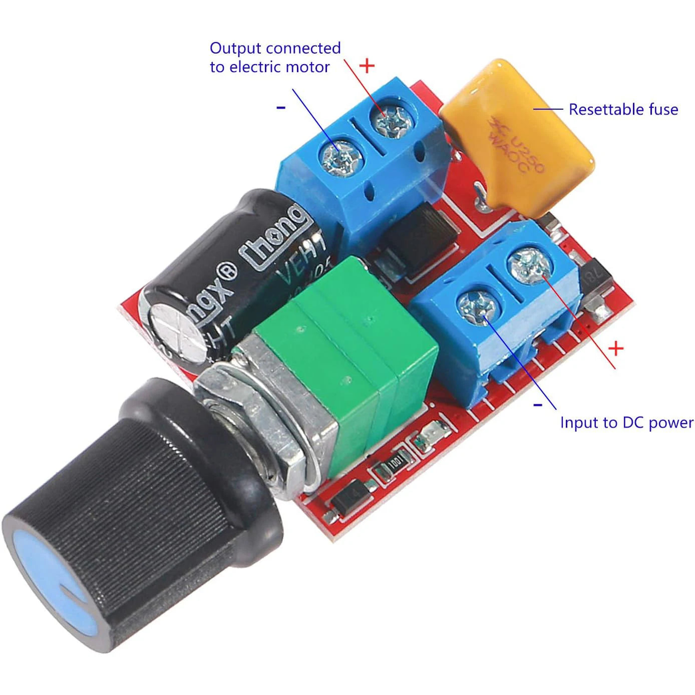 6PCS DC Motor PWM Speed Controller 3V 6V 12V 24V 35V 5A 90W with Speed Control Switch Mini LED Dimmer