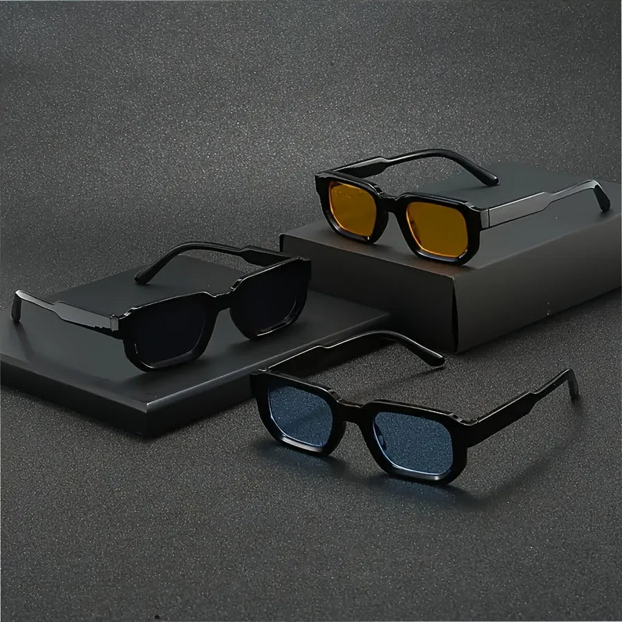 3-piece Set of Square Frame Neutral Glasses Stylish and Versatile Suitable for Daily Wear or Photography The Perfect Gift Choice