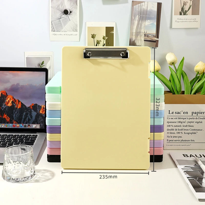 Durable Plastic A4 File Organizer with Clip, Large Capacity, Multi-Functional Document Holder for Students & Office Use