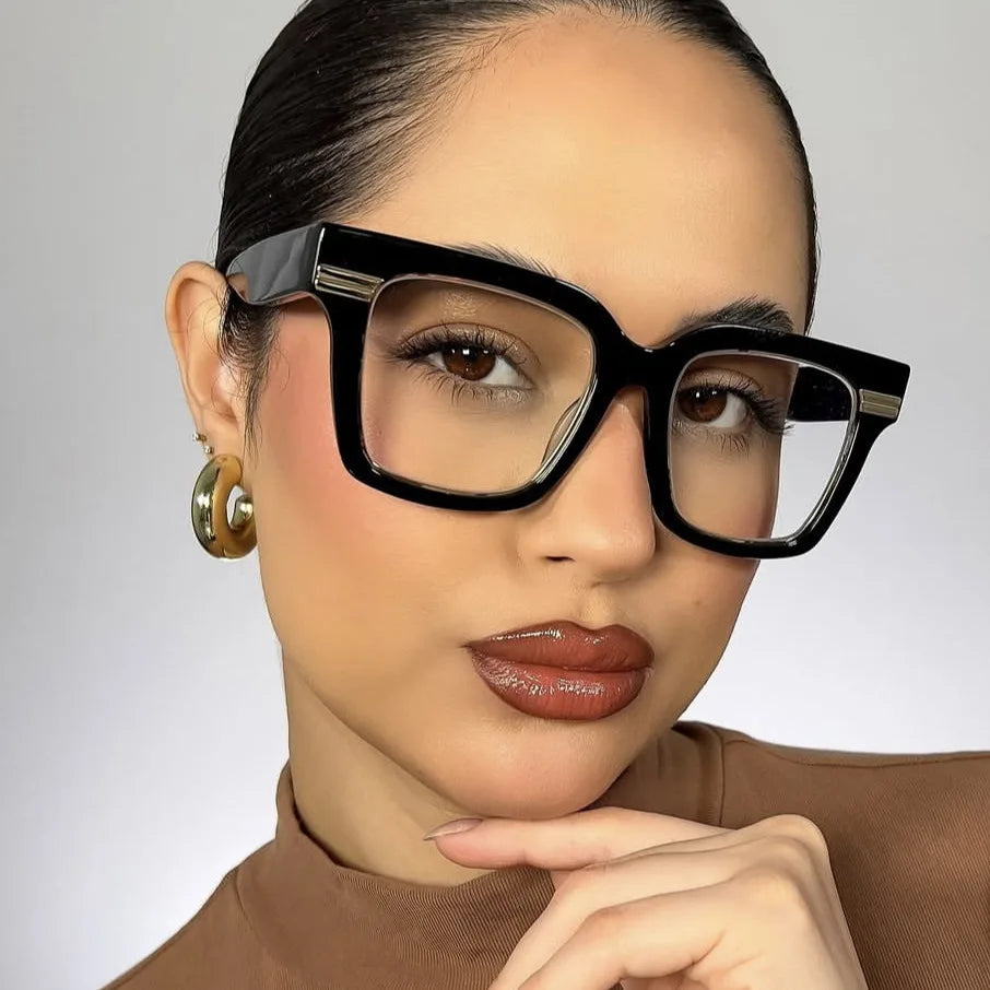 JNPCXI New Fashion Square Glasses Frame Women Clear Anti Blue Light Eyewear Vintage Men Optical Blue Green Frame