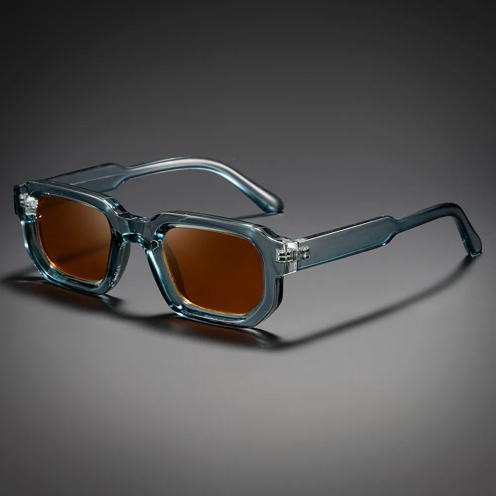 Men Vintage Rectangle Frame Sunglasses Fashion Retro Sun Glasses Luxury Brand Design UV400 Shades Eyewear Women Goggles