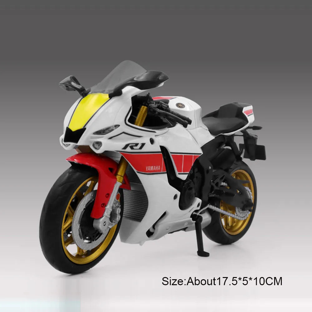 1:12 Scale Yamaha YZF-R1M Model Car Toy Racing Motorcycle Simulation Diecast Front Wheel Steering Toy Series Boy Gift Collection