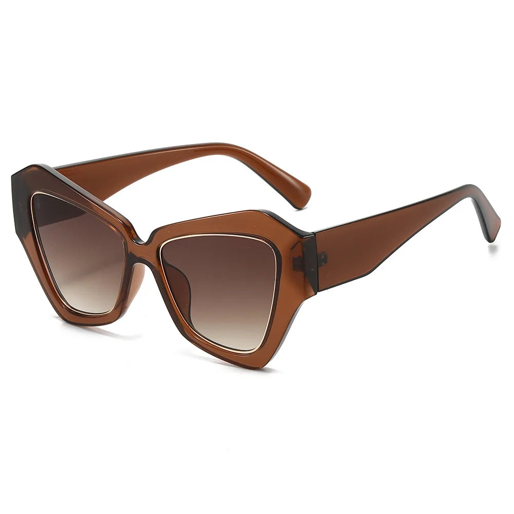 JNPCXI Ins Popular Fashion Cat Eye Women Sunglasses Polygon Shades UV400 Retro Candy Color Men Sun Glasses