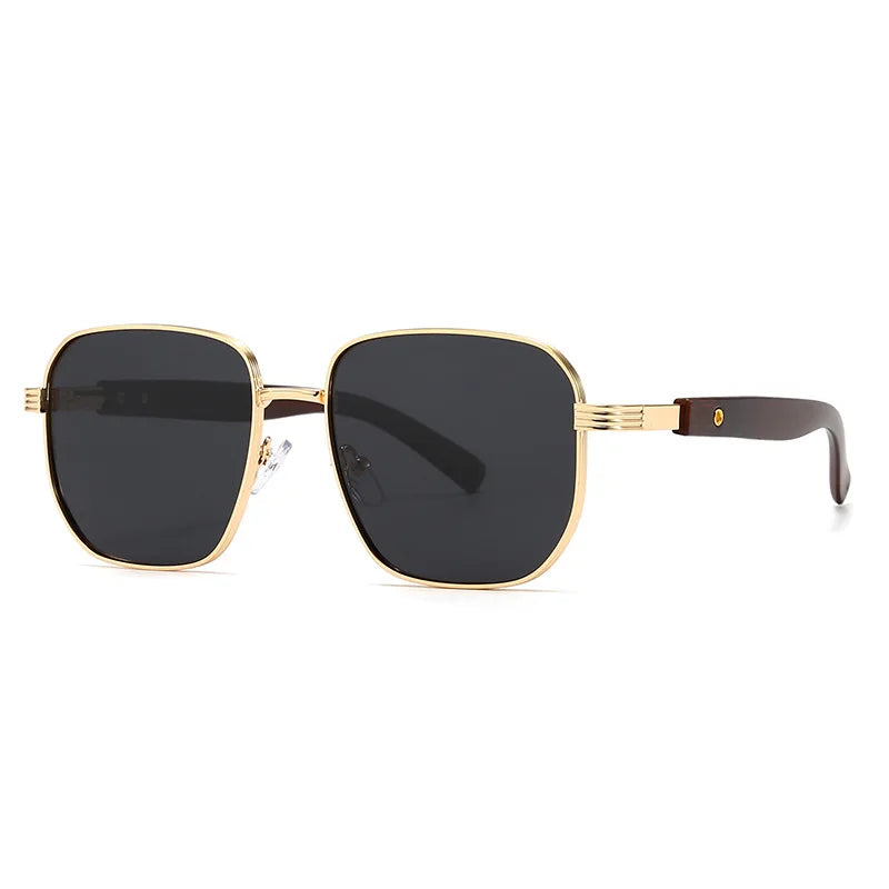 JNPCXI Polarized Fashion Square Sunglasses Men Retro Rivets Silver Blue Gradient Shades UV400 Women Sun Glasses
