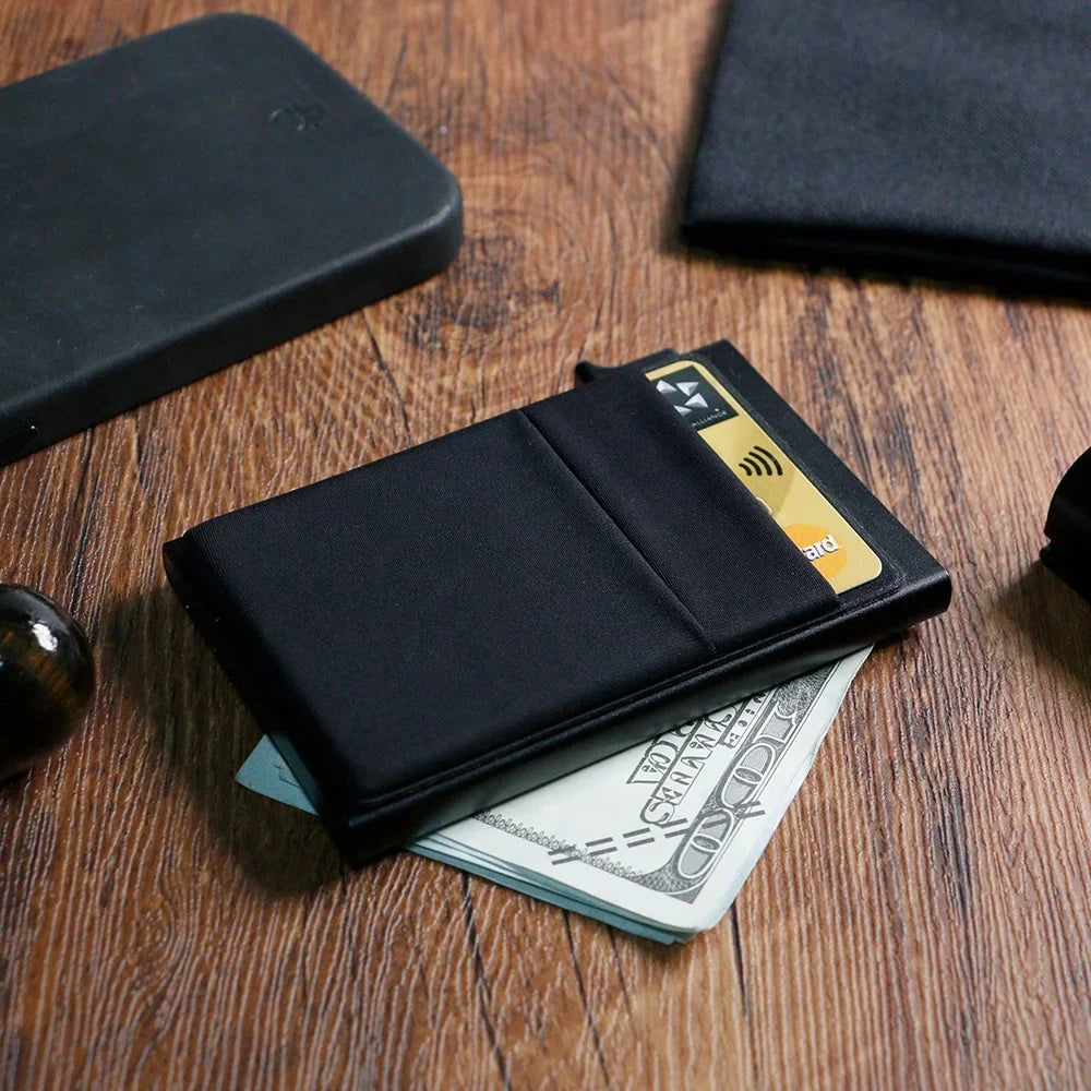 RFID Slim Credit Card Holder for Men | Minimalist Metal Wallet Luxury Case