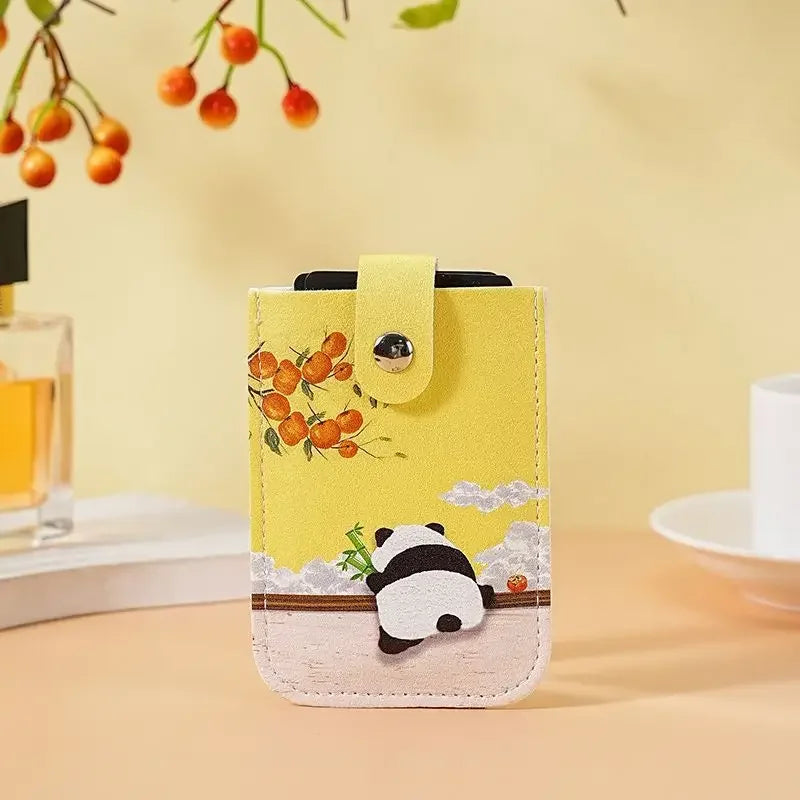 Laminated Concealed Mini Card Wallet RFID Blocking 4 Cards Pockets ID Card Holder Pull-out Type PU Leather Business Card Case