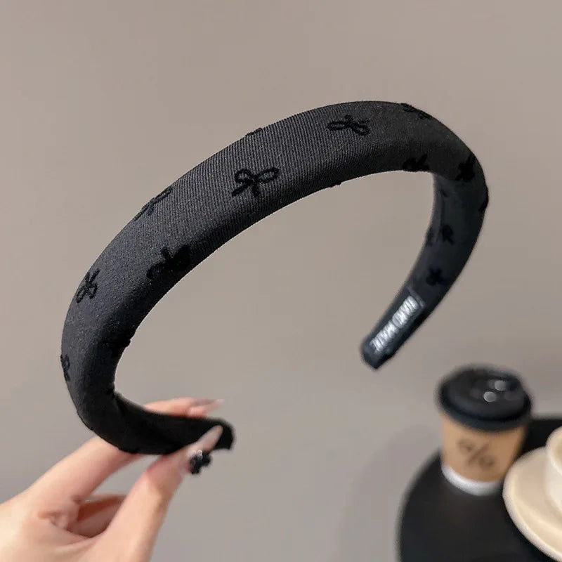 Black and Gray Simple Sponge Headband for Women Elegant Suitable for Daily Wear Including Washing Up Hair Band Fashion Girl