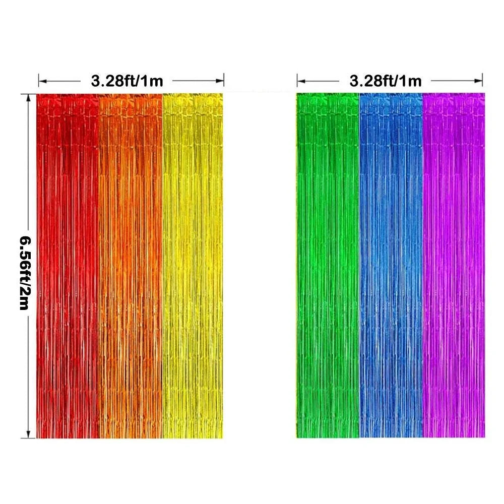 Party Backdrop Fringe Tinsel Curtain Adult Kids Birthday Party Wedding Decoration Baby Shower Graduation Favor Supplies