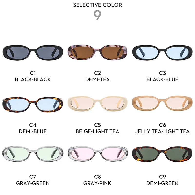 JNPCXI Vintage Oval Sunglasses Women Men Retro Rivet Gradient Amber Female Sun Glasses UV400