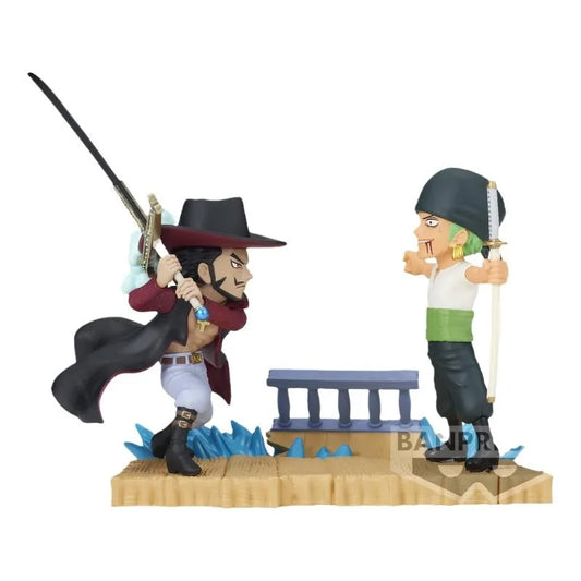 Special OfferBANDAI BANPRESTO ONE PIECE Zoro Mihawk Animation peripherals Mol Garage Kit Ornaments boys favorite gift Collectibl