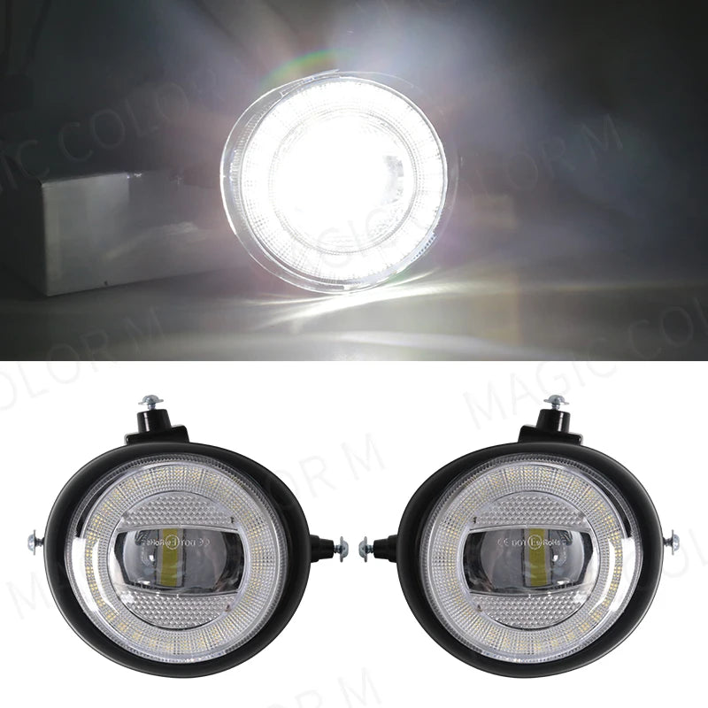 2PCs LED Angel Eyes Fog Lamps For Mazda RX-8 CX-5 CX-7 CX-8 CX-9 MX-5 2 3 6 2004-2017 Daytime Running Lights White Headlight 12V