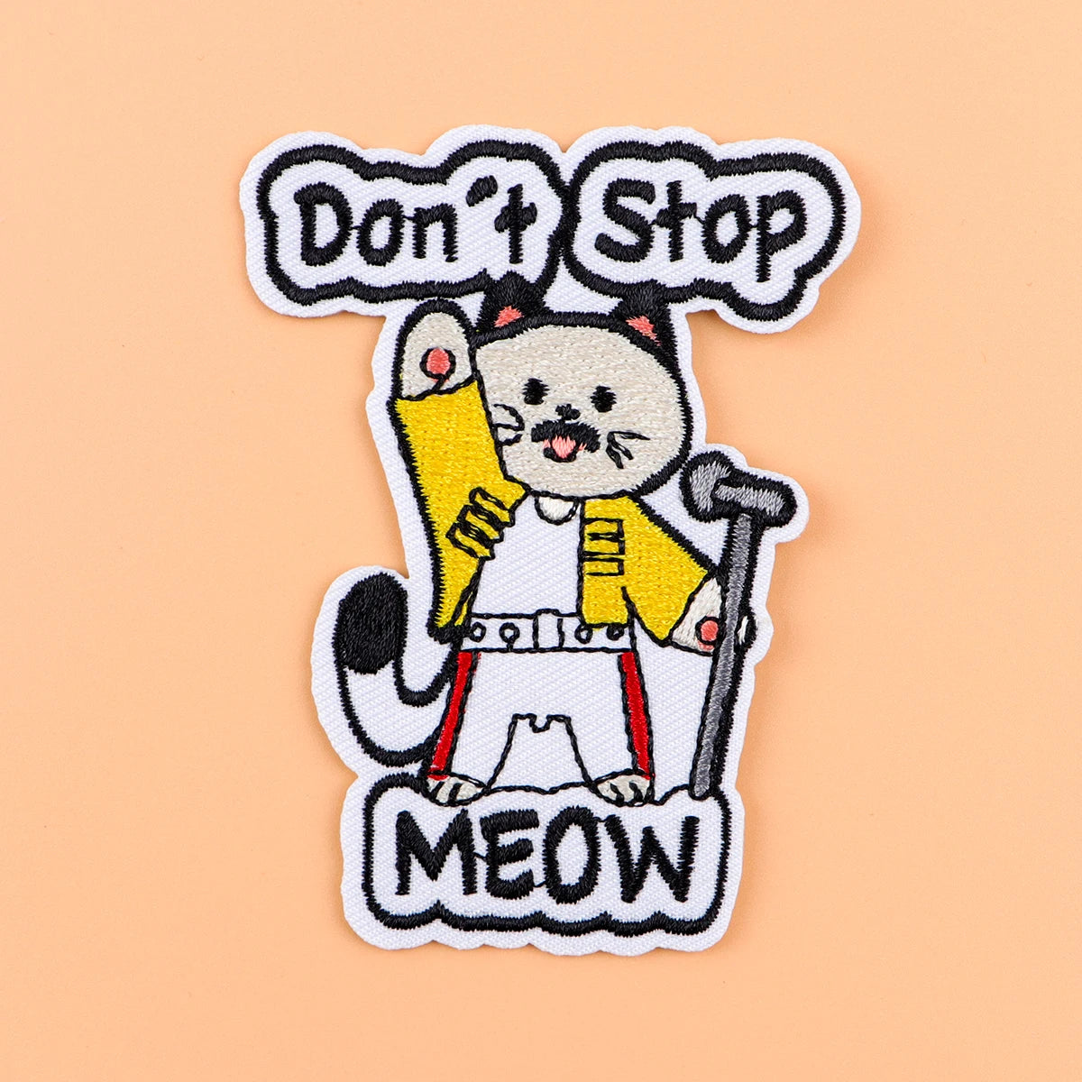 Cute Cat Iron On Patch Clothes Patch For Clothing Fashion Singer Embroidered Patch Garment Apparel Accessories Sewing Stickers