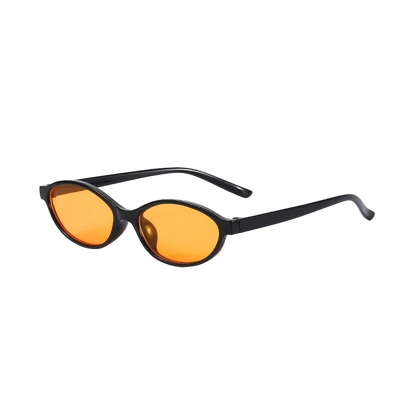 Black Small Frame Oval Women's Sunglasses with A High-end Feel European and American Personality Suitable for Wearing Sunglasses