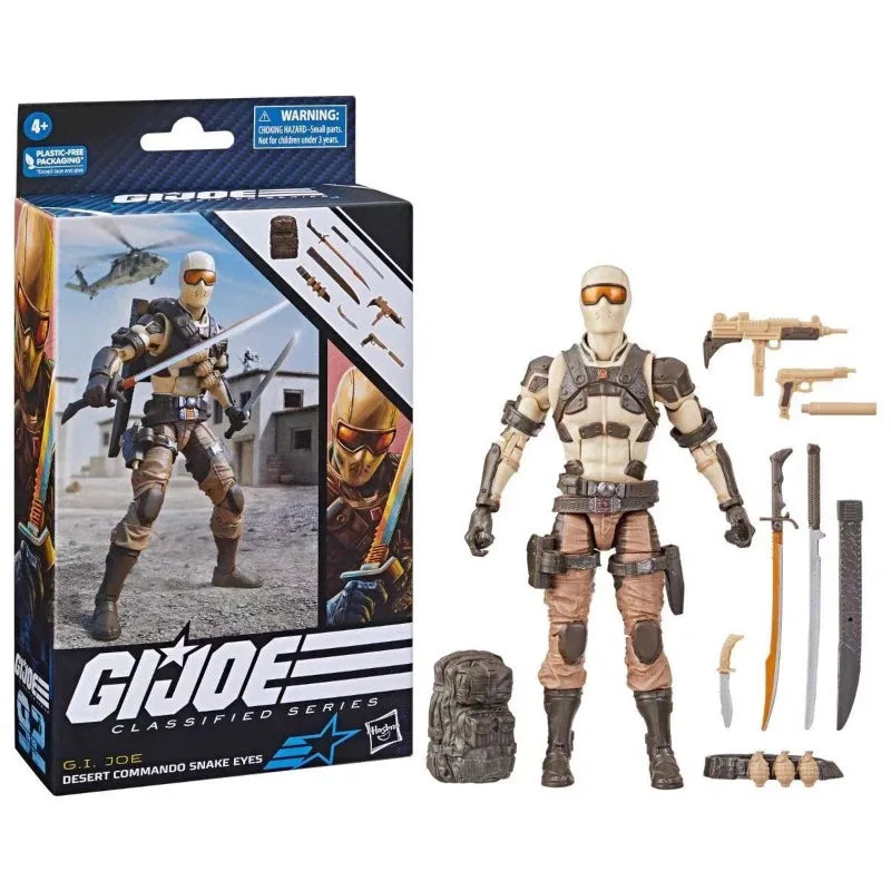 Original Hasbro G.I. Joe Classified Series Desert Commando Snake Eyes Action Figure Toys Ornaments Model