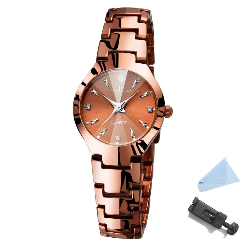 Women's Stainless Steel Watch High-quality Fashion Casual Watches For Women Waterproof Quartz Wristwatch With Calendar Luminous