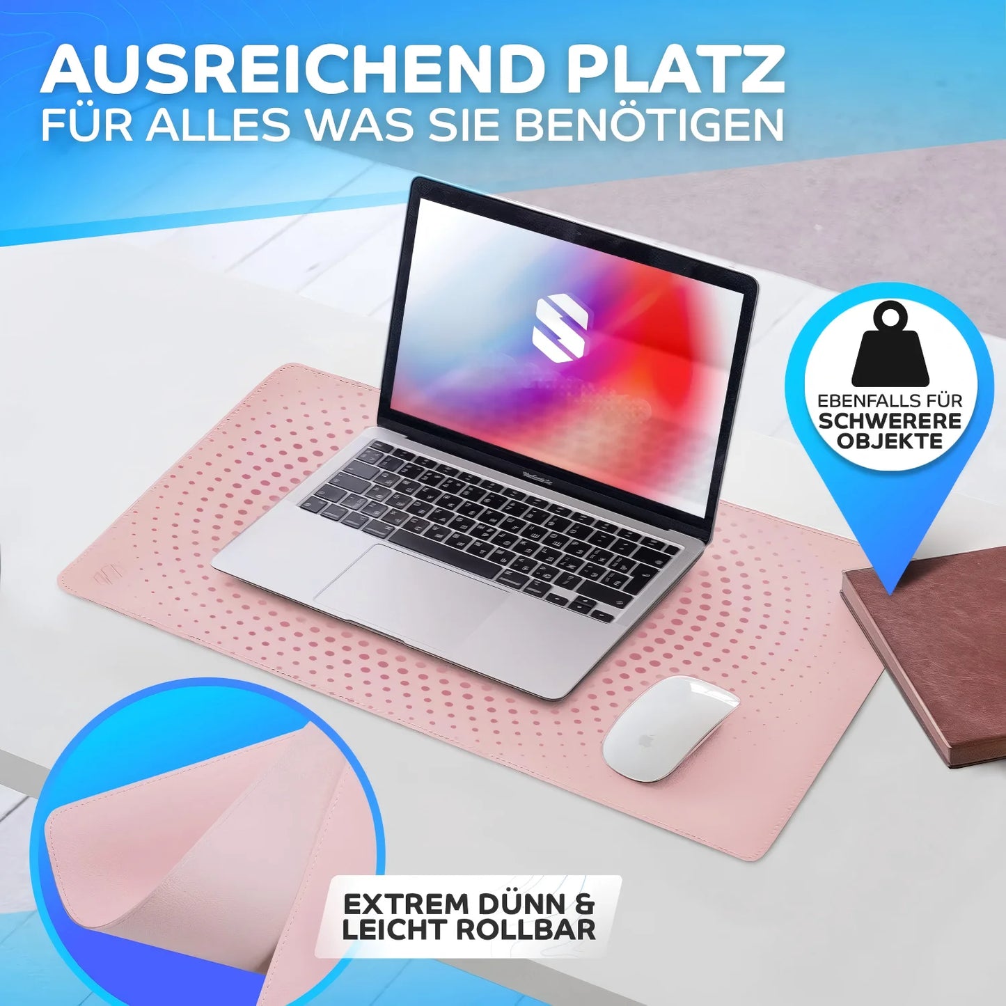 Large Desk Mat - Premium Non-Slip Desk Pad, Scratch-Resistant Office Desk Protector, Large Mouse pad Workspace Mat for Office