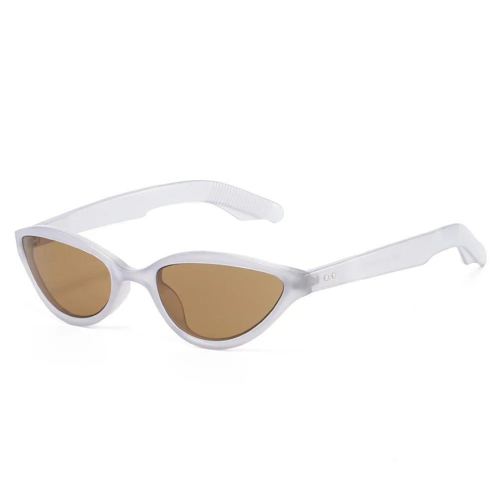JNPCXI New Fashion Cat Eye Women Sunglasses Retro Rivets Men Green Tea Shades UV400