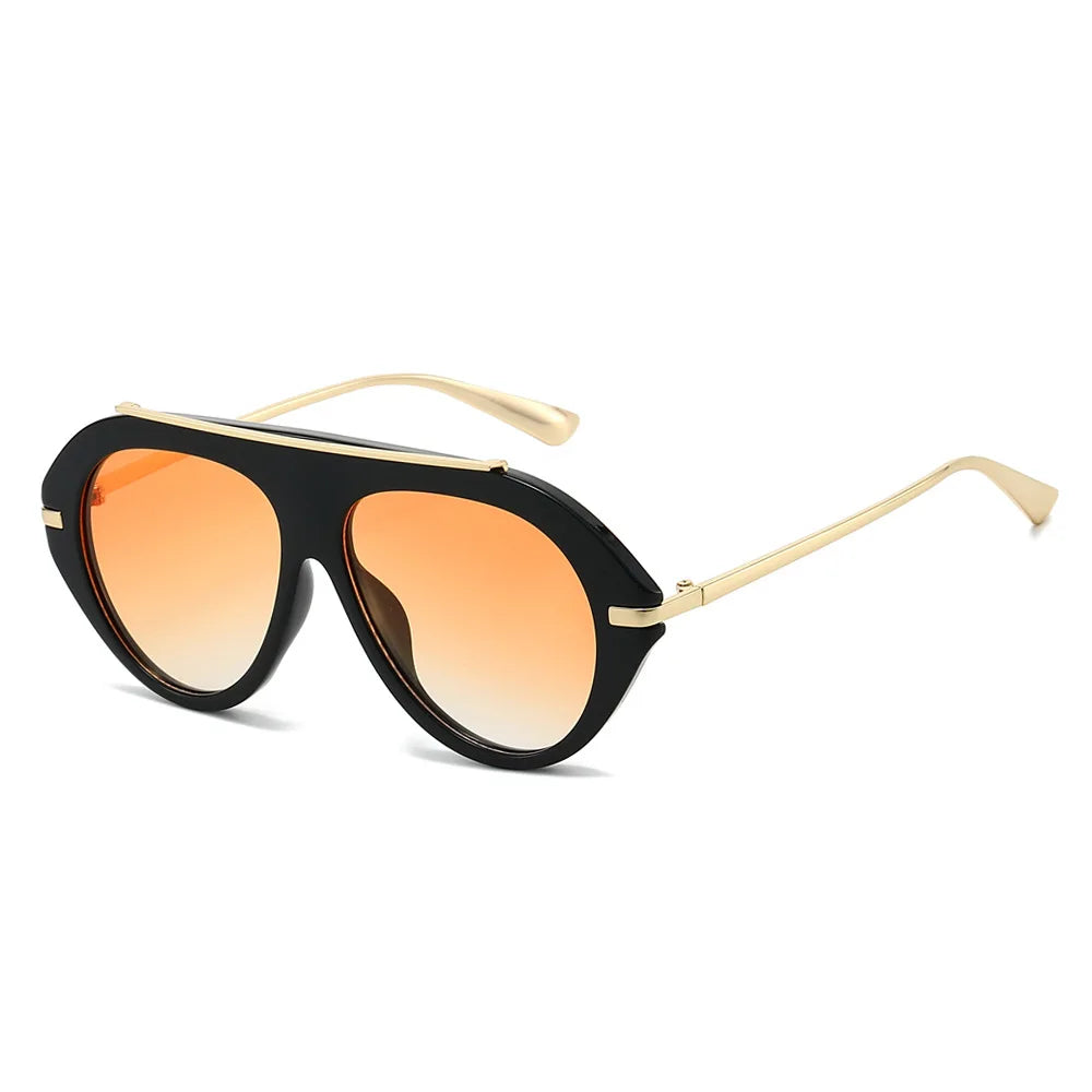 JNPCXI Ins Popular Fashion Oversized Leopard Green Pilot Sunglasses Women Shades UV400 Retro Gradient Men Sun Glasses