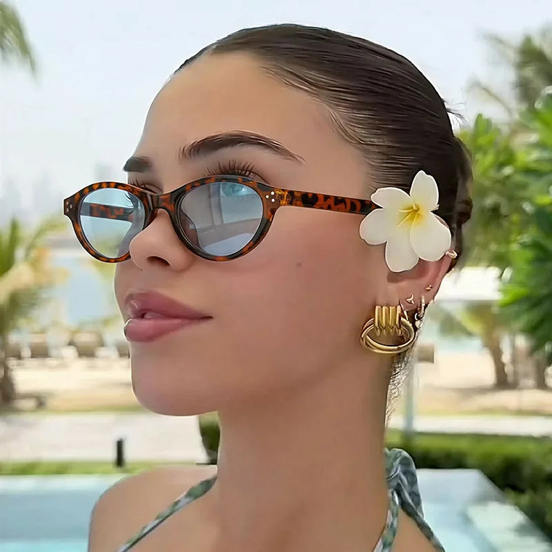 JNPCXI Retro Cat Eye Sunglasses Fashion Trendy Small Frame Sunglasses Punk Cat Eyes Sun Shade Sun Protection Glasses