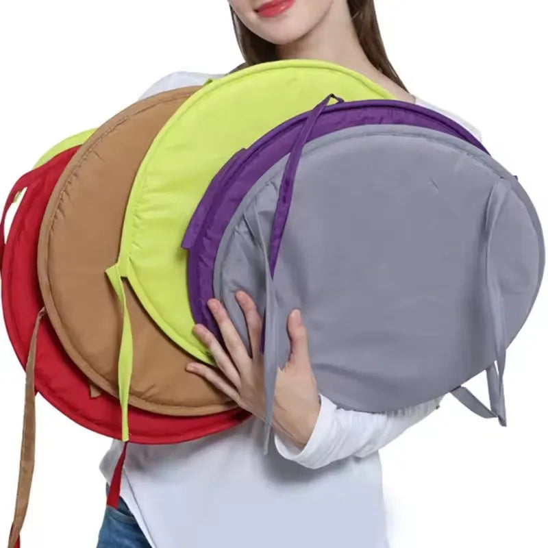 1pc Circular Strap Thickened Sponge Chair Cushion Simple Fabric Dining Chair Cushion With Straps Outdoor Picnic Seat Cushion