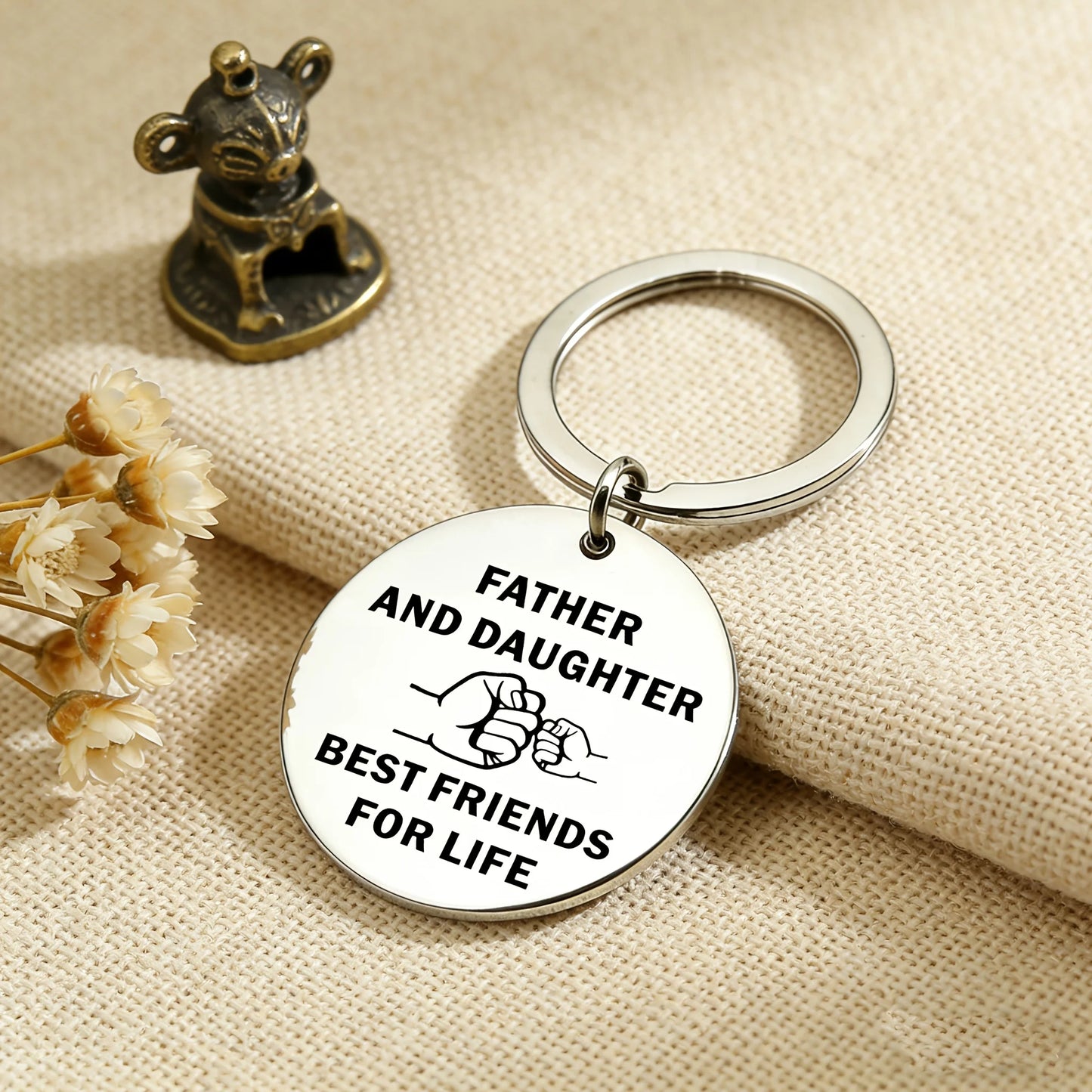 “Father And Daughter Best Friends for Life” Keychain Pendant Best Keychain Gift for Father Birthday Present from Daughter