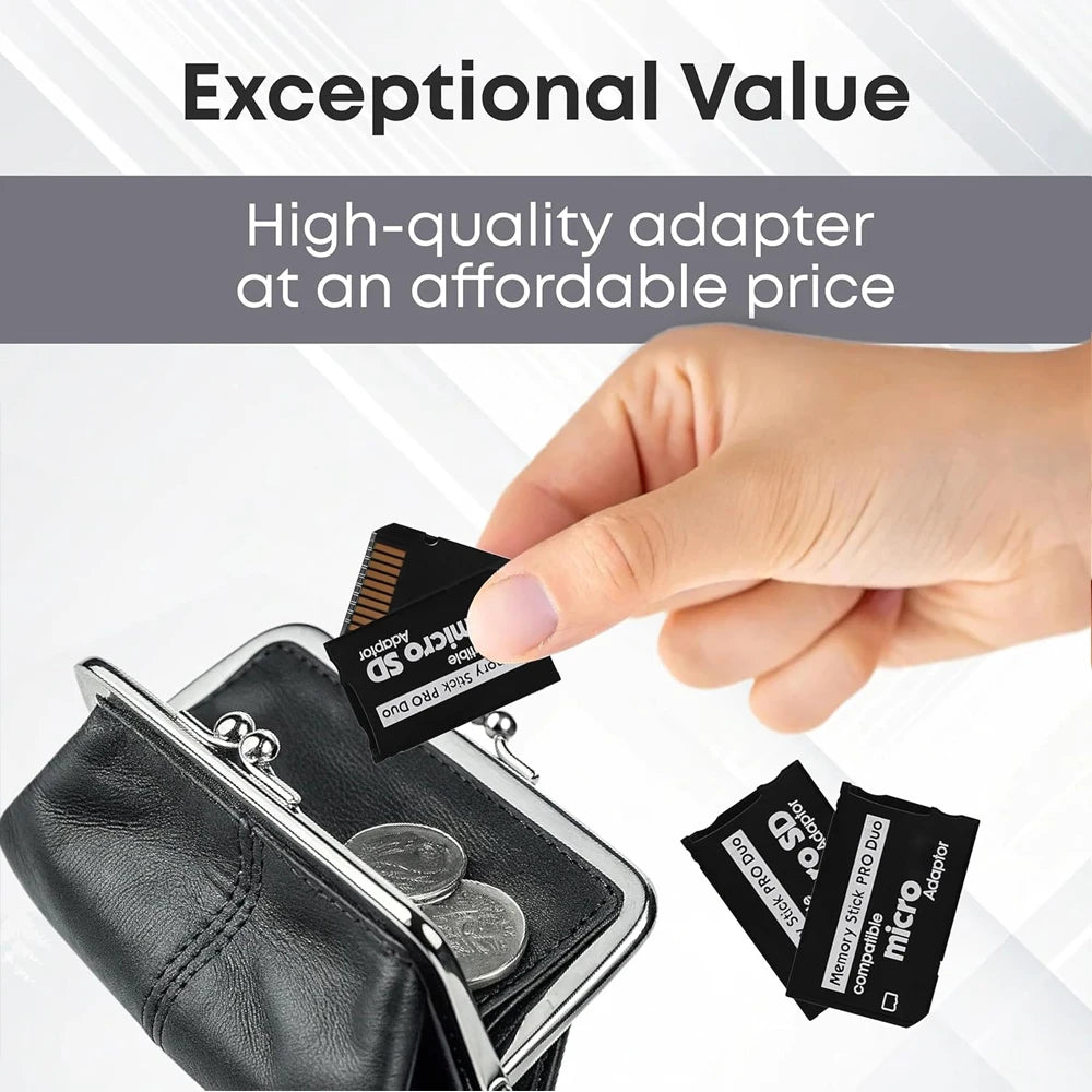 TF to MS Pro Duo Adapter, SD Card Converter for Sony PSP 1000/2000/3000 Gaming