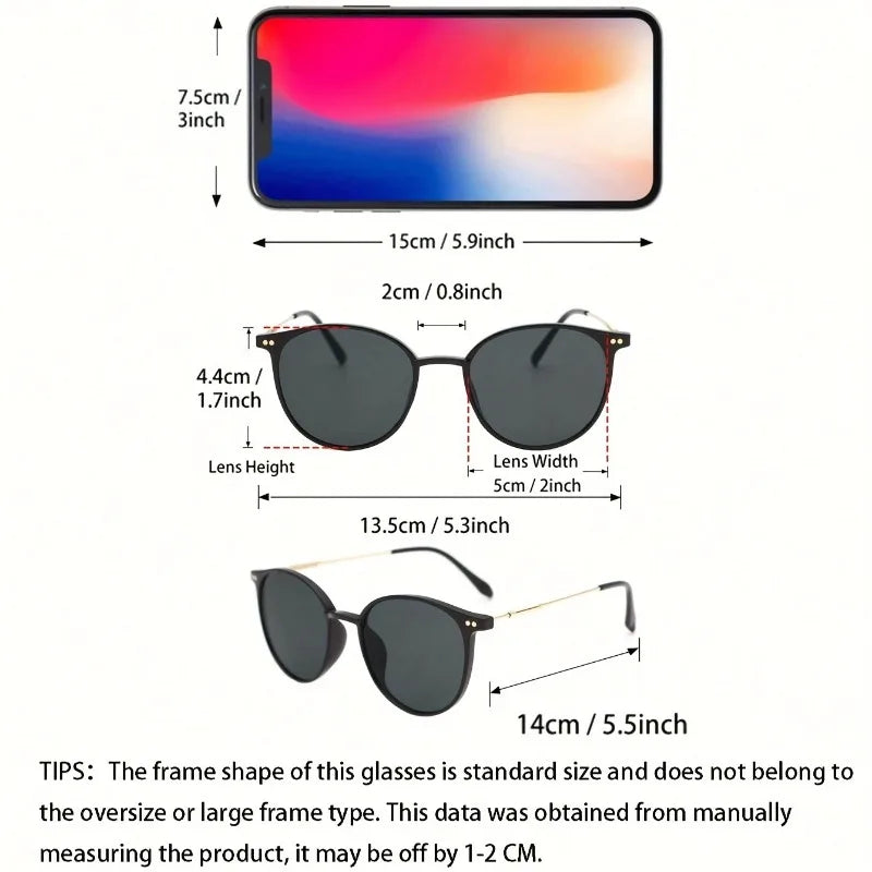 1 Piece of Women's Retro Round Fashionable Glasses Lightweight Box Decoration Party Accessories Casual Chic Social Event Glasses