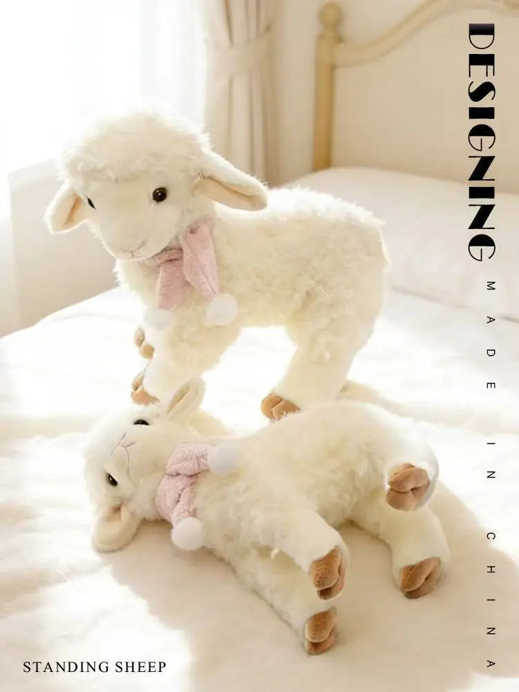 The latest cute standing lamb doll Kawaii stuffed plush toy doll cartoon anime cute children's birthday holiday gift doll