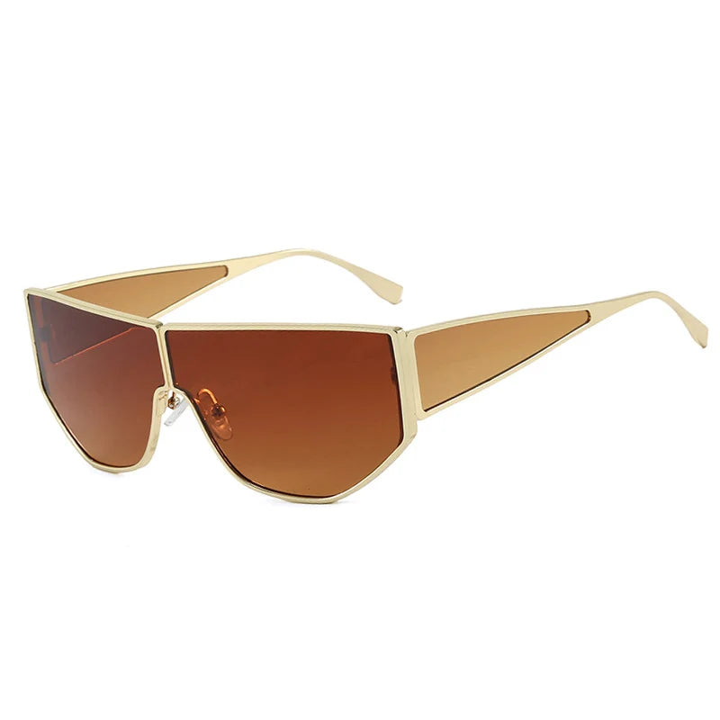 JNPCXI New Polygon Shield Sunglasses Women Luxury Brand Design UV400 Sunglass for Lady Steampunk Retro Shades
