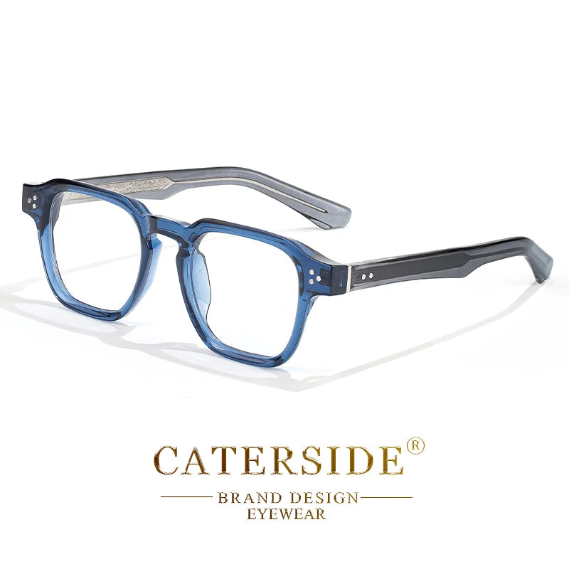 CATERSIDE Retro Square Glasses Men Anti Blue Light Core Insert Temple Computer Glasses for Women Luxury Brand Glasses Frame