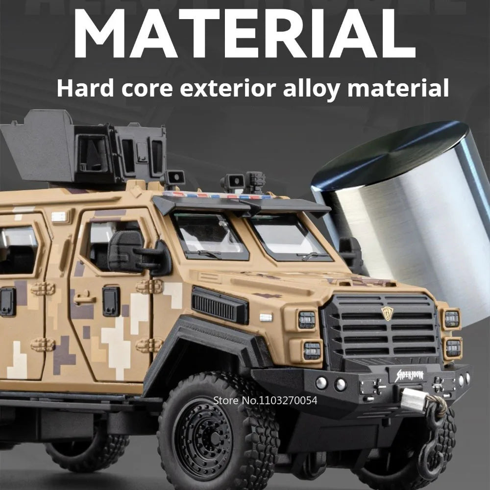 1:32 Sabertooth Dongfeng Mengshi Diecast Alloy Model Toys Car Four Wheel Suspension Rubber Tire Pull Back Miniature Cars Kid Boy