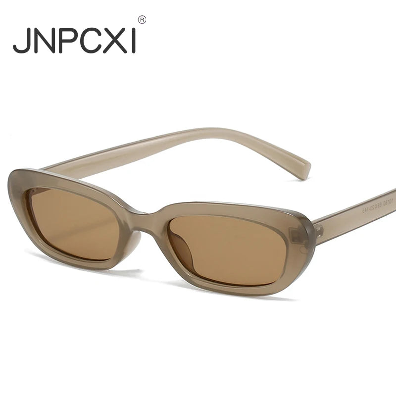 JNPCXI New Retro Small Rectangle Candy Color Sunglasses Women Fashion Trending Rivets Men Leopard Sun Glasses Shades UV400